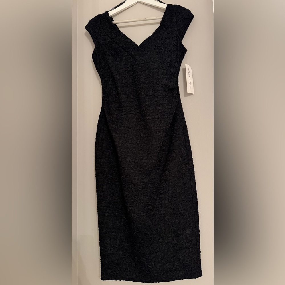 NWT Maggy London Black Midi Dress Size 4
